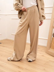 Pantaloni Sporty joggers beige con bande sportive - Tensione In