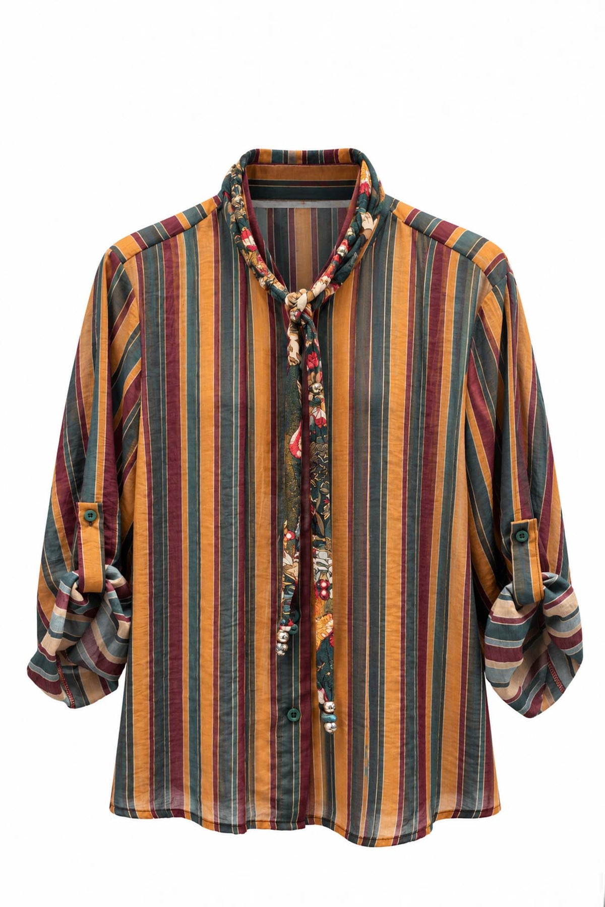 Camicia a Righe con Collana Arancio - HaveOne