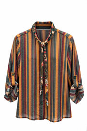 Camicia a Righe con Collana Arancio - HaveOne