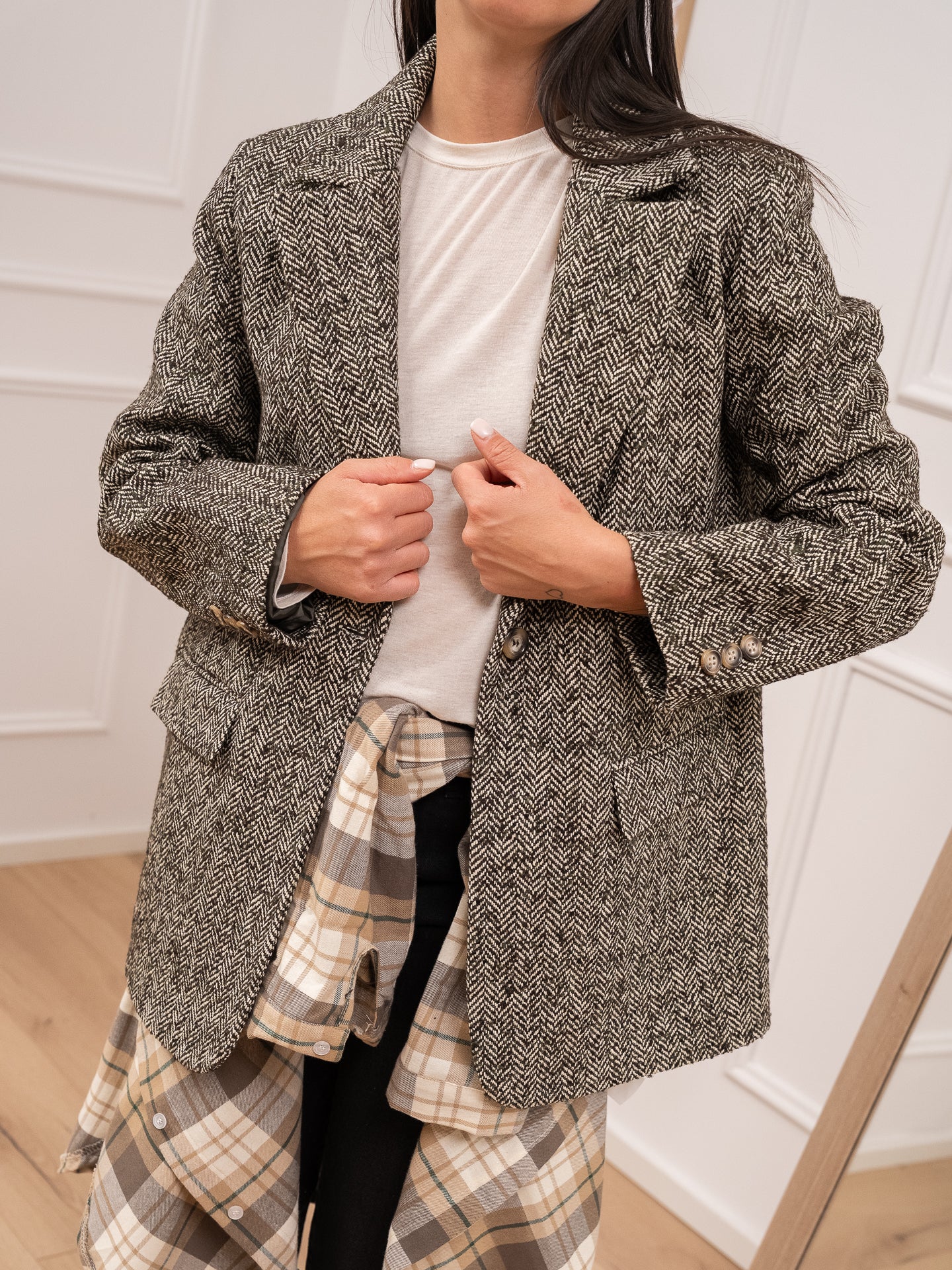 Giacca cappotto spinata verde, moro - Vicolo