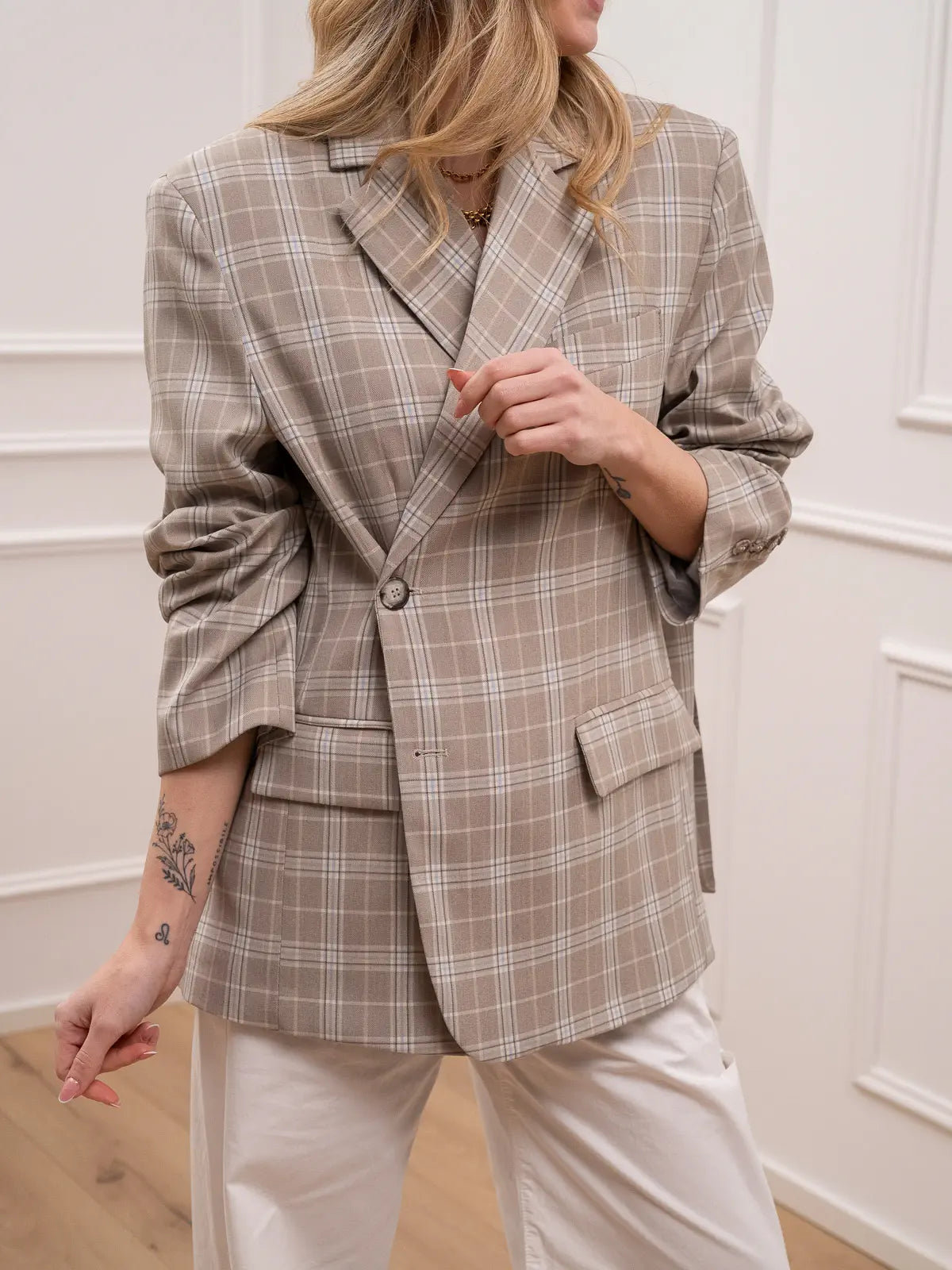 Giacca Ludo tortora quadro celeste - Vicolo