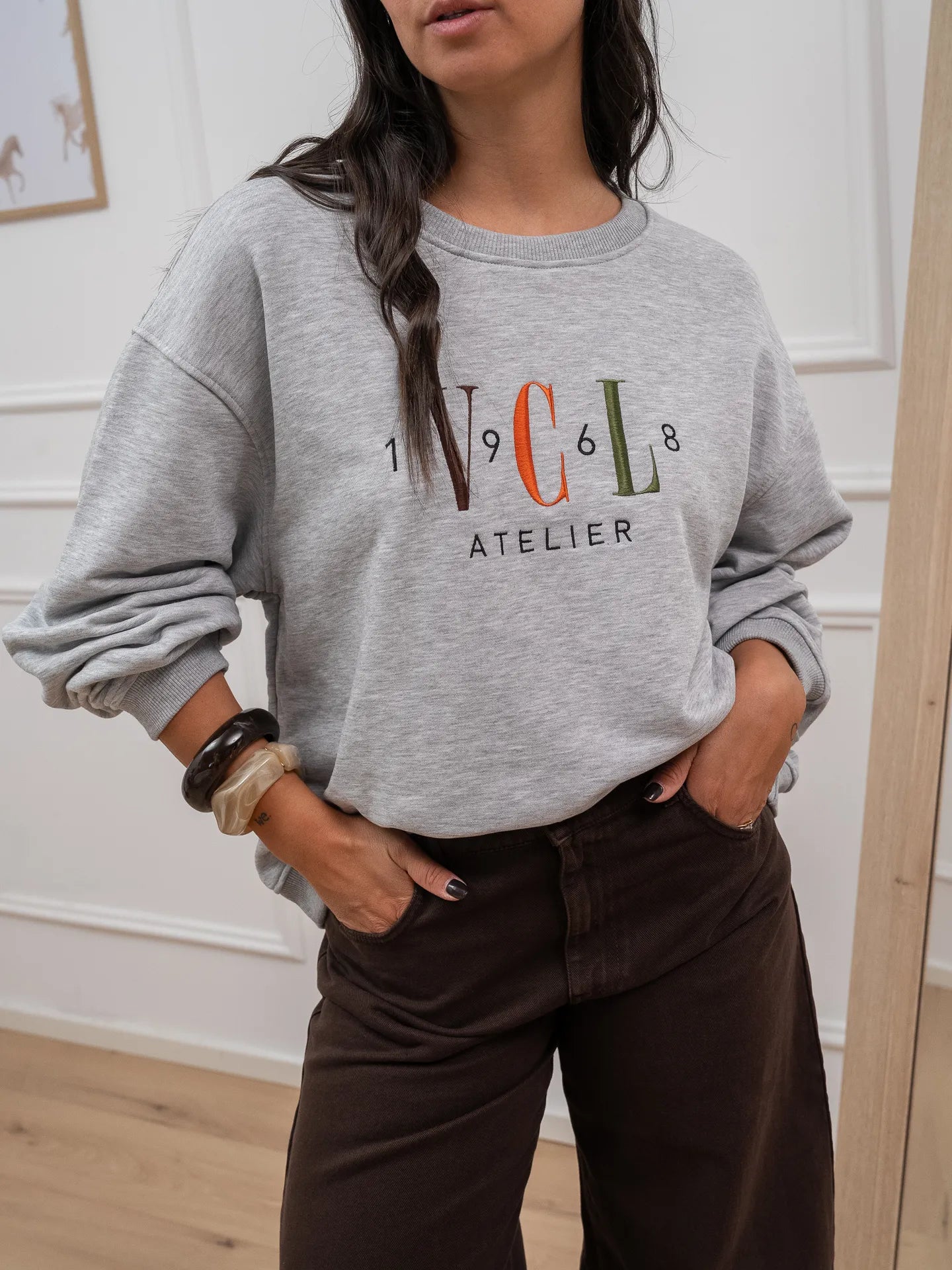 Felpa "VCL atelier" grigia mélange - Vicolo