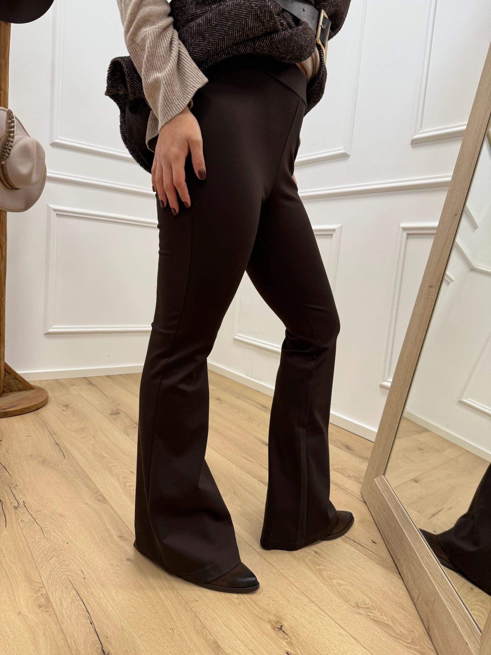 Pantaloni a zampa moro in punto milano - HaveOne