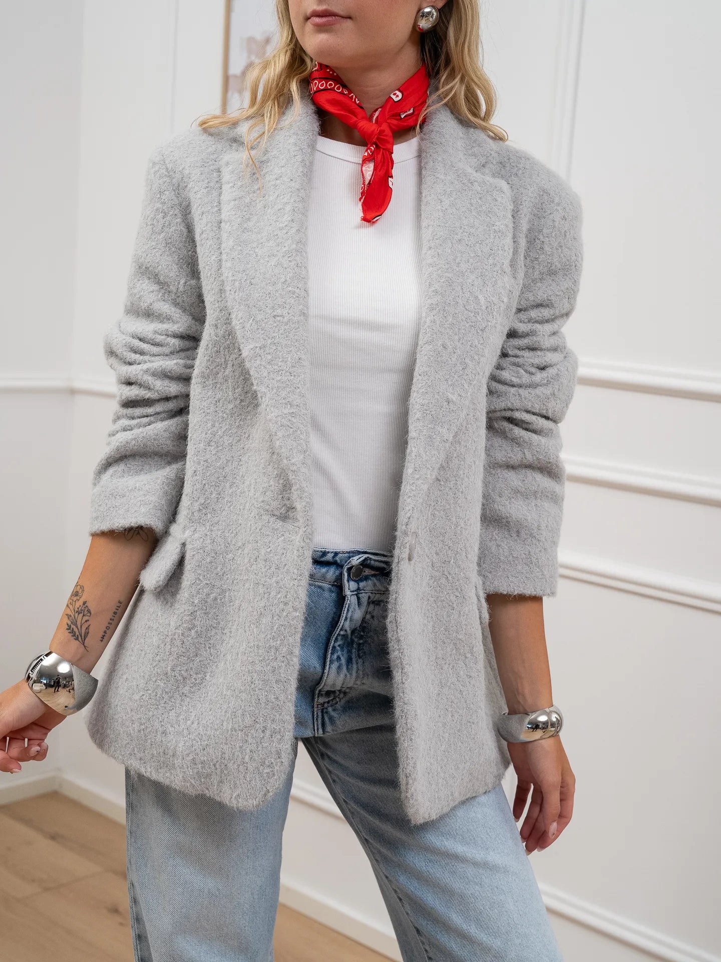 Cappotto corto grigio oversize - HaveOne