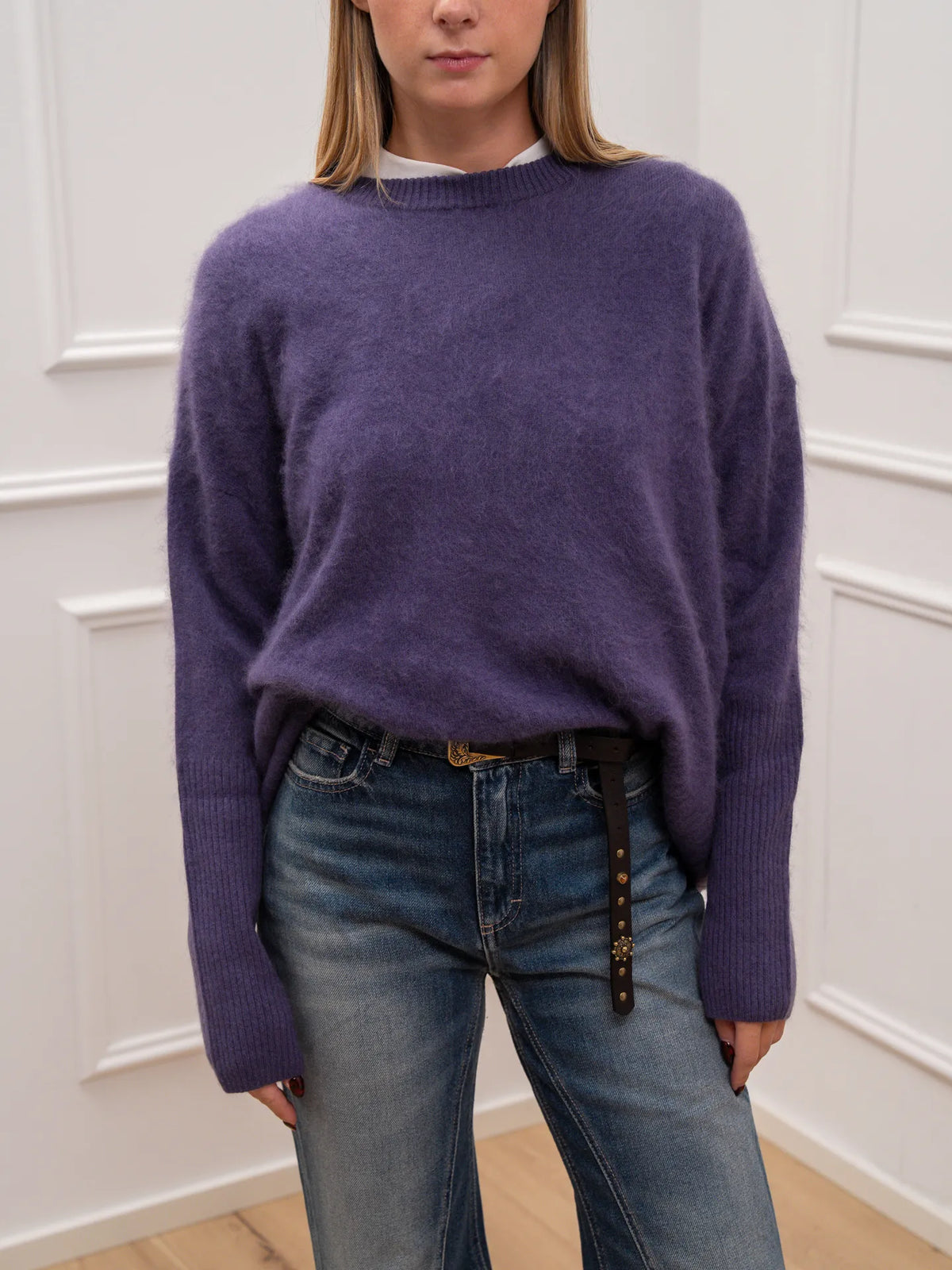 Maglia girocollo Fluffy misto lana e cashmere - Vicolo