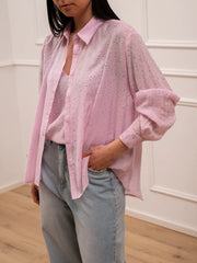 Camicia rosa in mussola con strass - You Decide