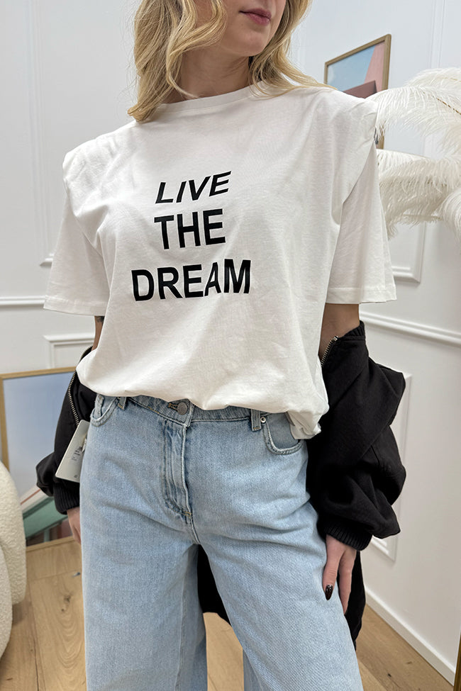 T shirt bianca Live the Dream - SoAllure