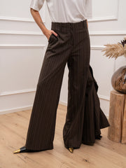 Pantaloni Pinstripe gamba ampia - HaveOne