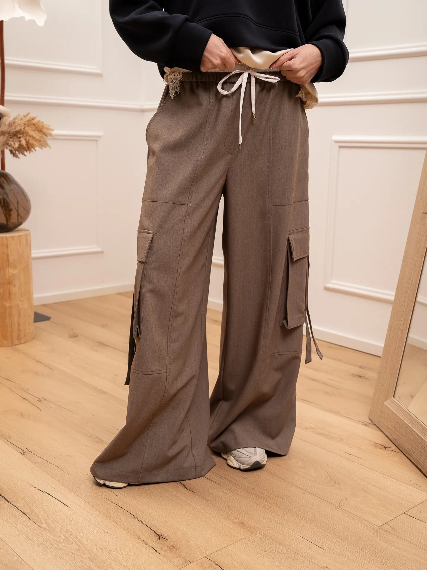 Pantaloni cargo casha dettaglio boxer burro - Tensione In