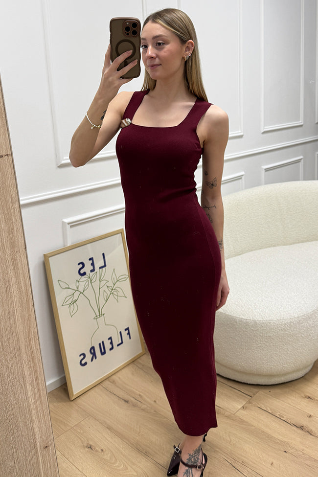 Vestito scollo quadro ribes con spilla argento - Kontatto