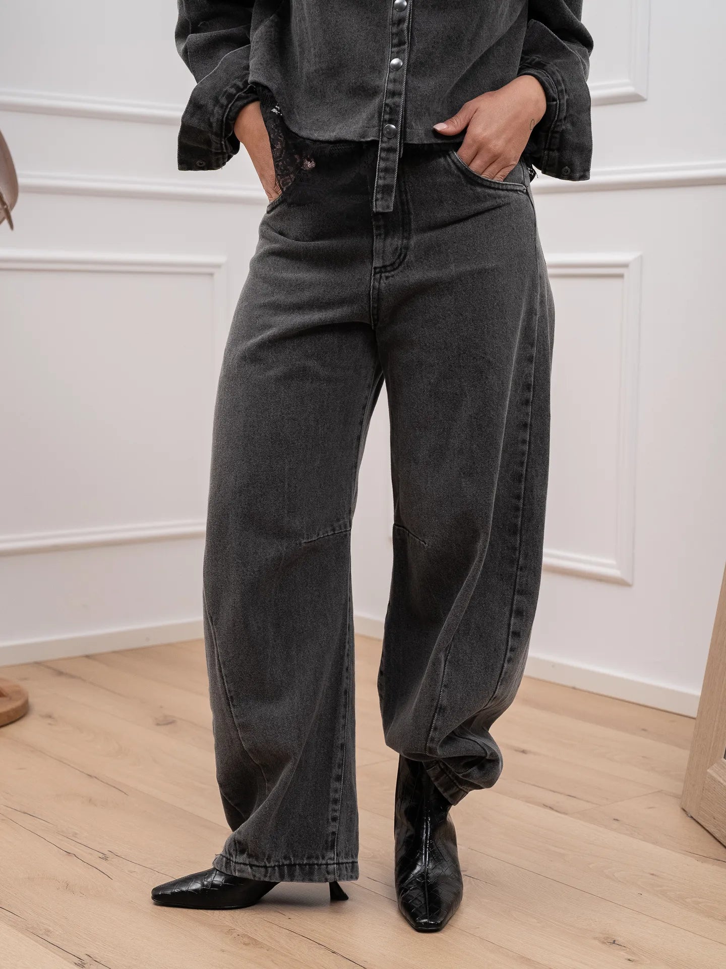 Jeans grigio barrel fit - Tensione In