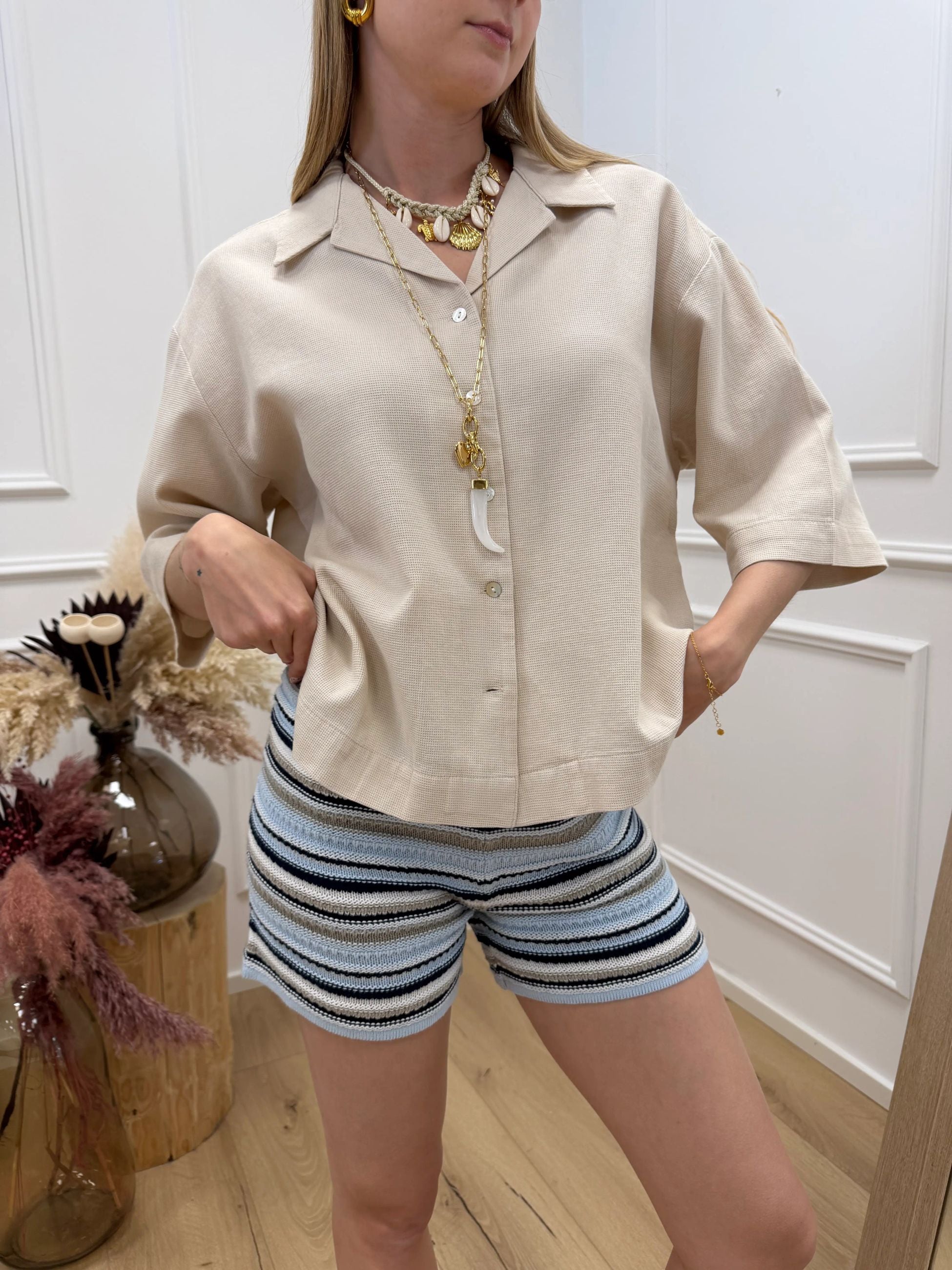 Camicia waffle burro - JJXX