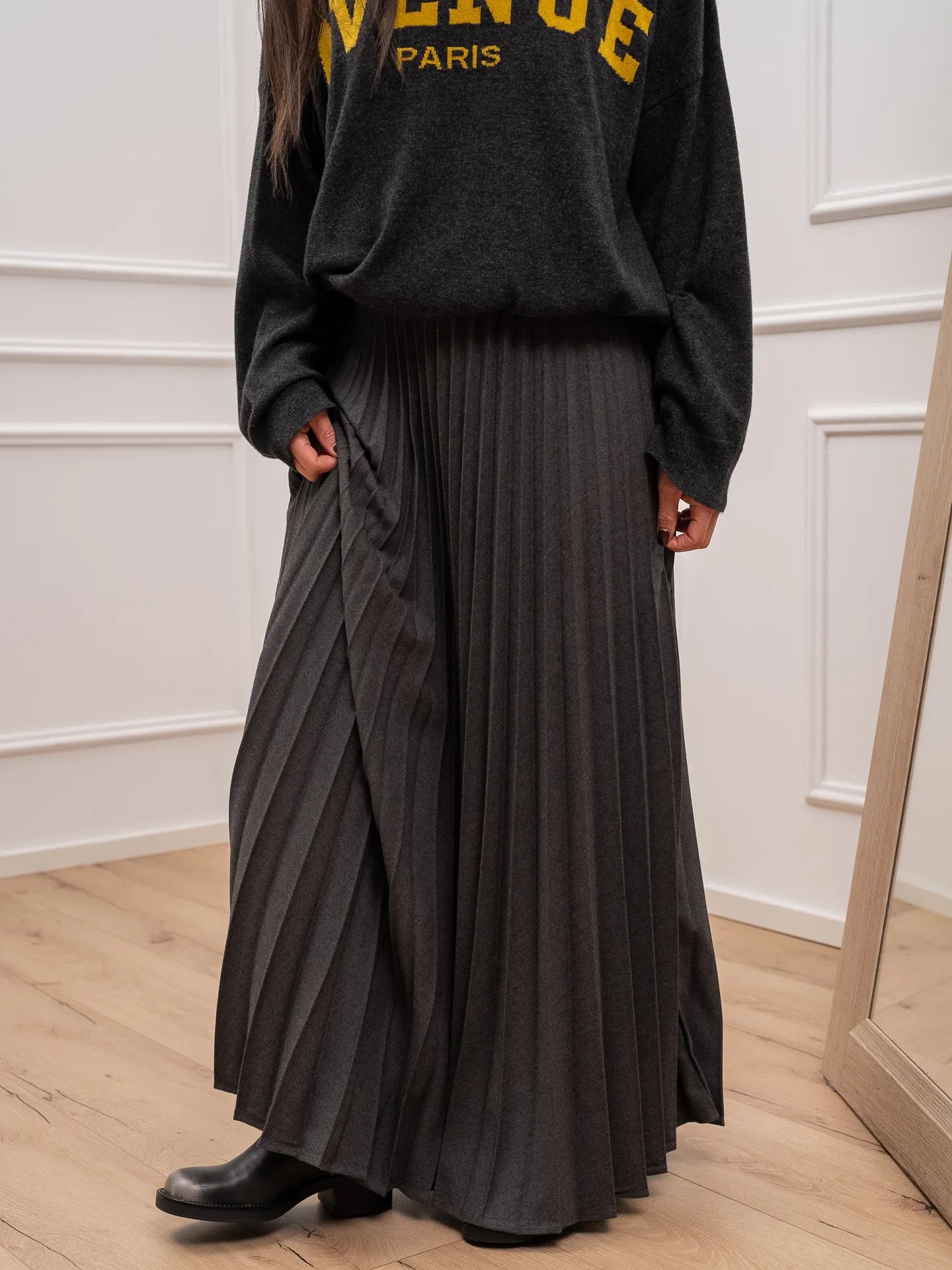 Gonna Penelope plisset grigia - Vicolo