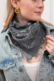 Bandana slavata frangette blu - Tensione In