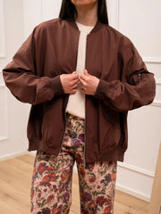 Bomber Mina moro con manica arricciata - You Decide