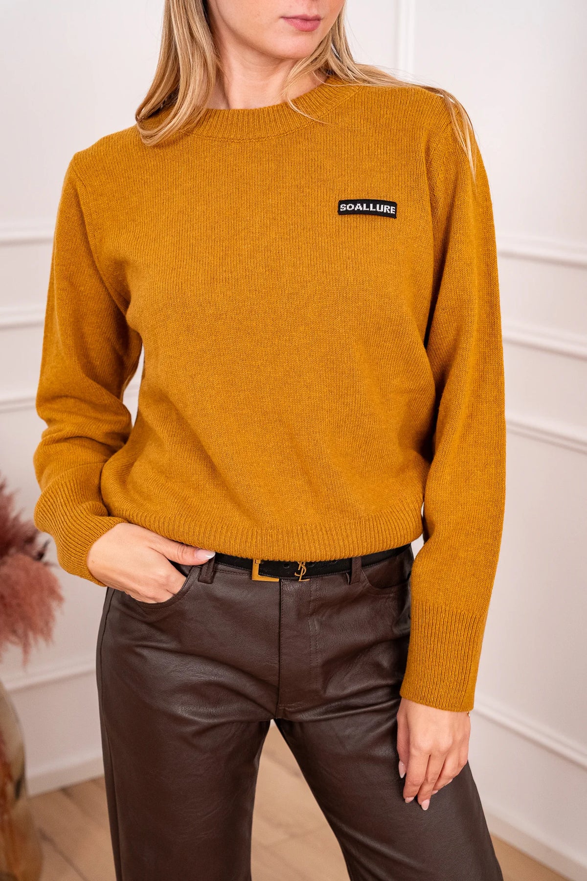 Maglia Allure misto lana con patch logo - SoAllure