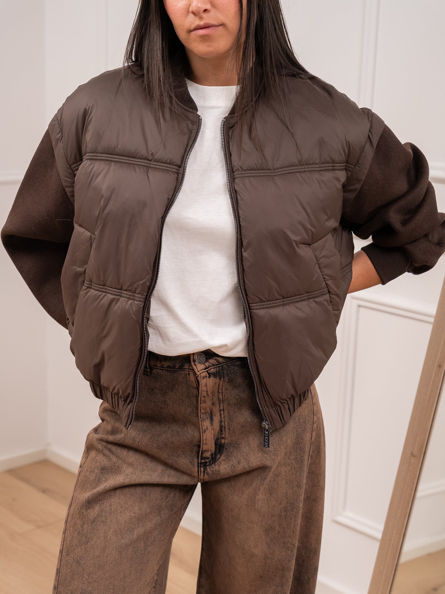 Piumino corto moro manica in panno - Vicolo