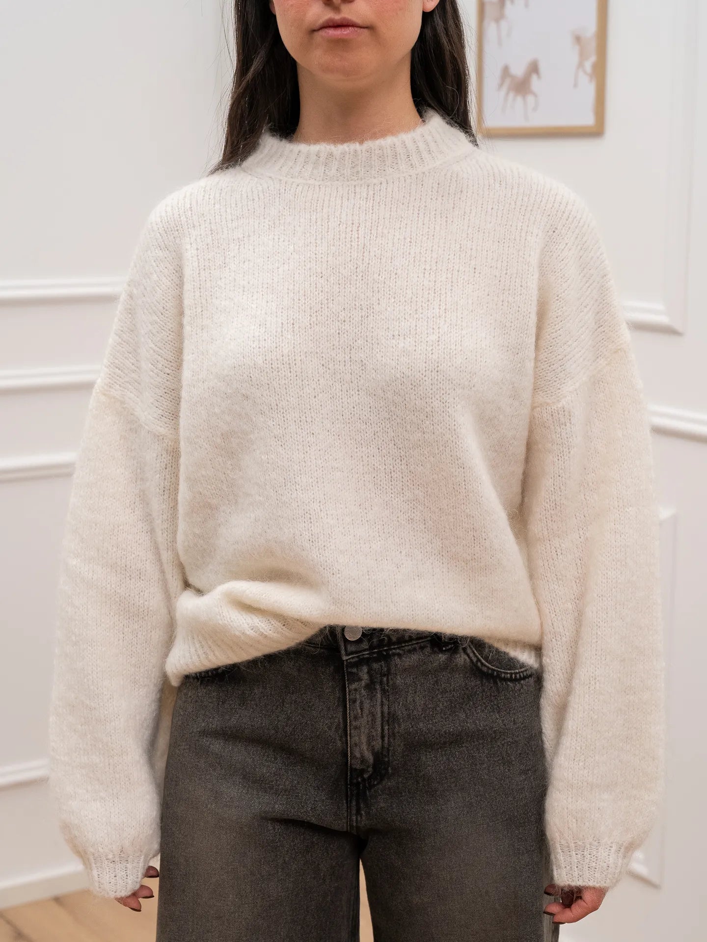 Maglia latte manica palloncino misto mohair - Tensione In