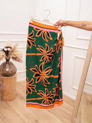 Gonna pareo Forest verde e arancio lunga - HaveOne
