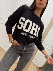 Maglia nera "Soho" misto lana - HaveOne