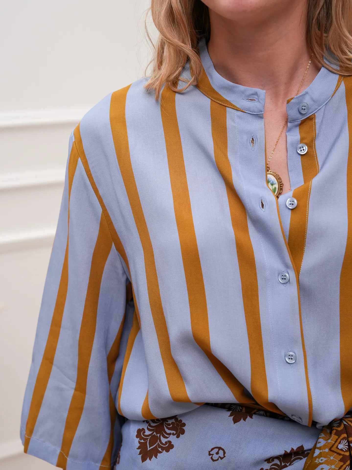 Camicia coreana rigata olio e polvere - Dixie