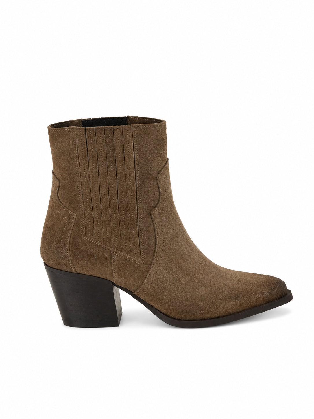 Tronchetto texano scamosciato taupe - Divine Follie
