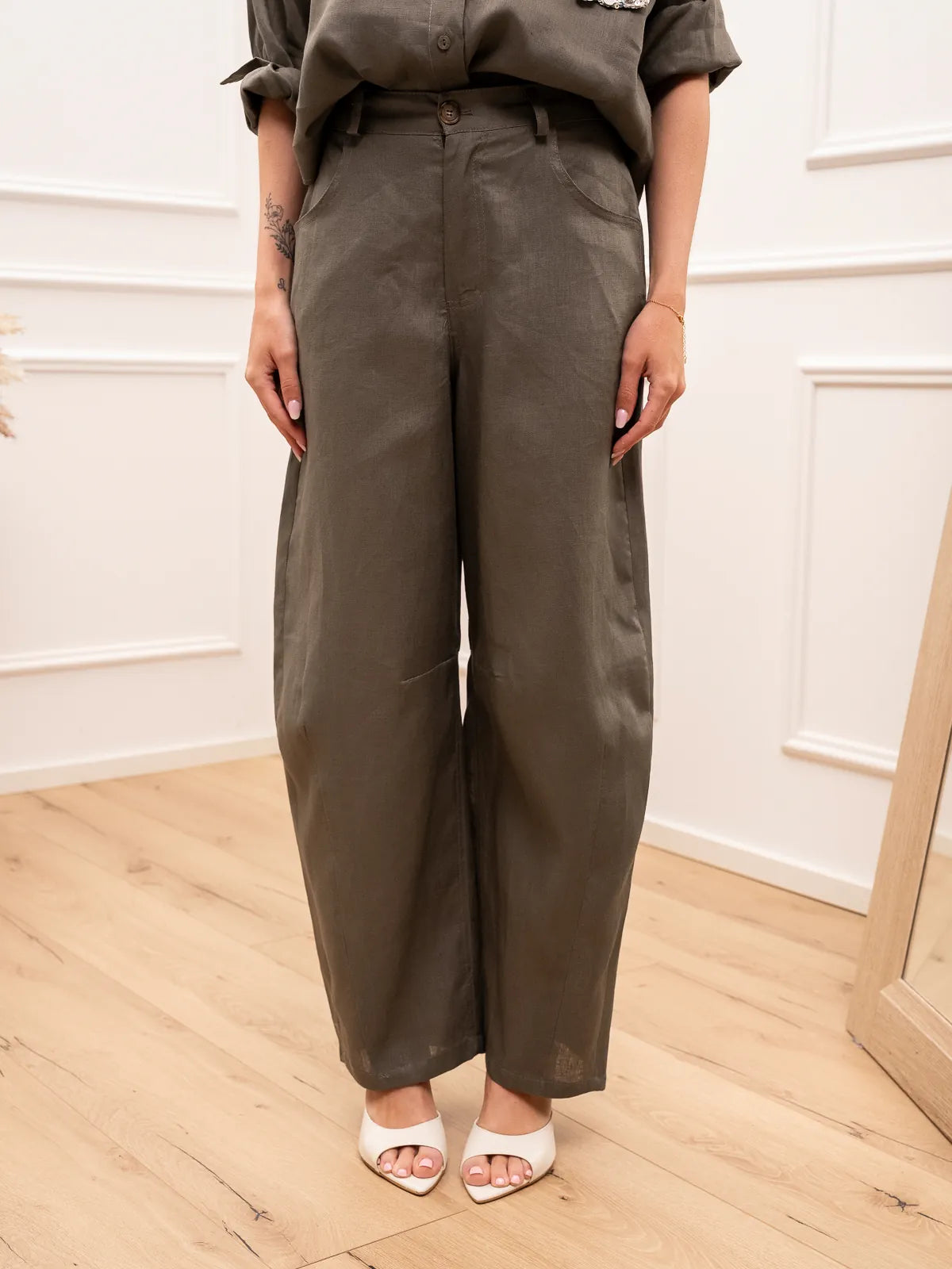 Pantaloni Dreamer militare in lino - Tensione In