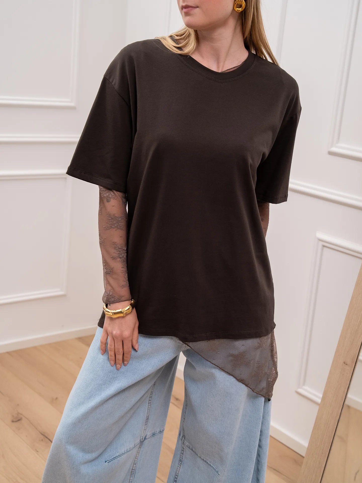 T shirt evergreen moka oversize - Crispy