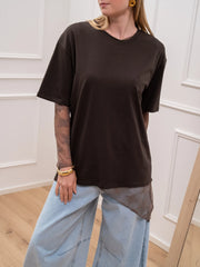 T shirt evergreen moka oversize - Crispy