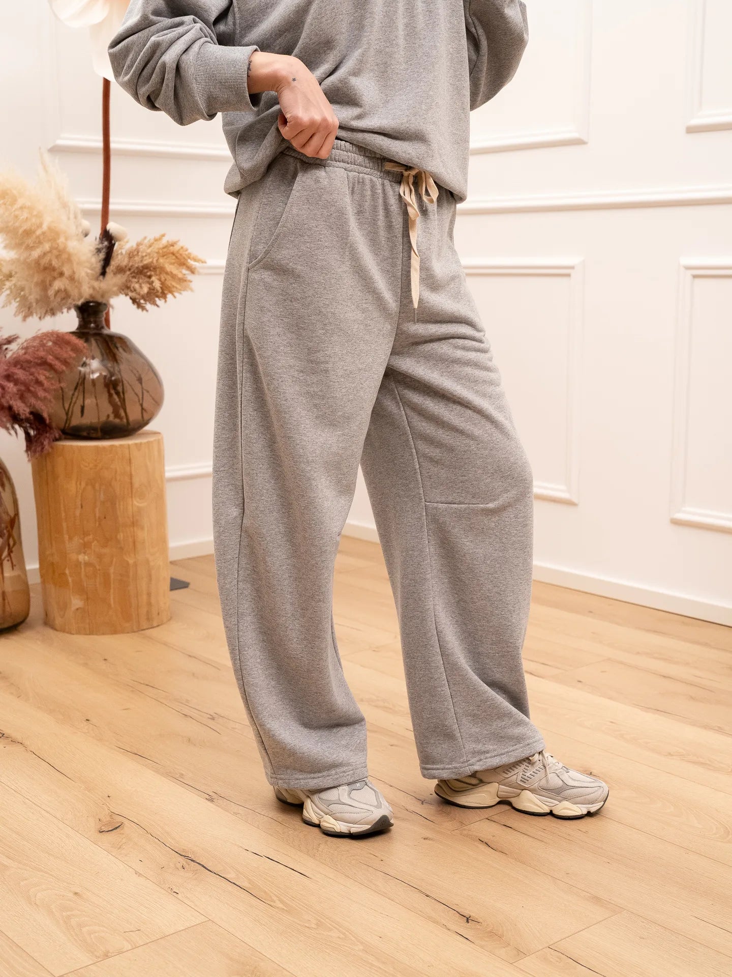 Pantaloni joggers grigi con coulisse - Tensione In