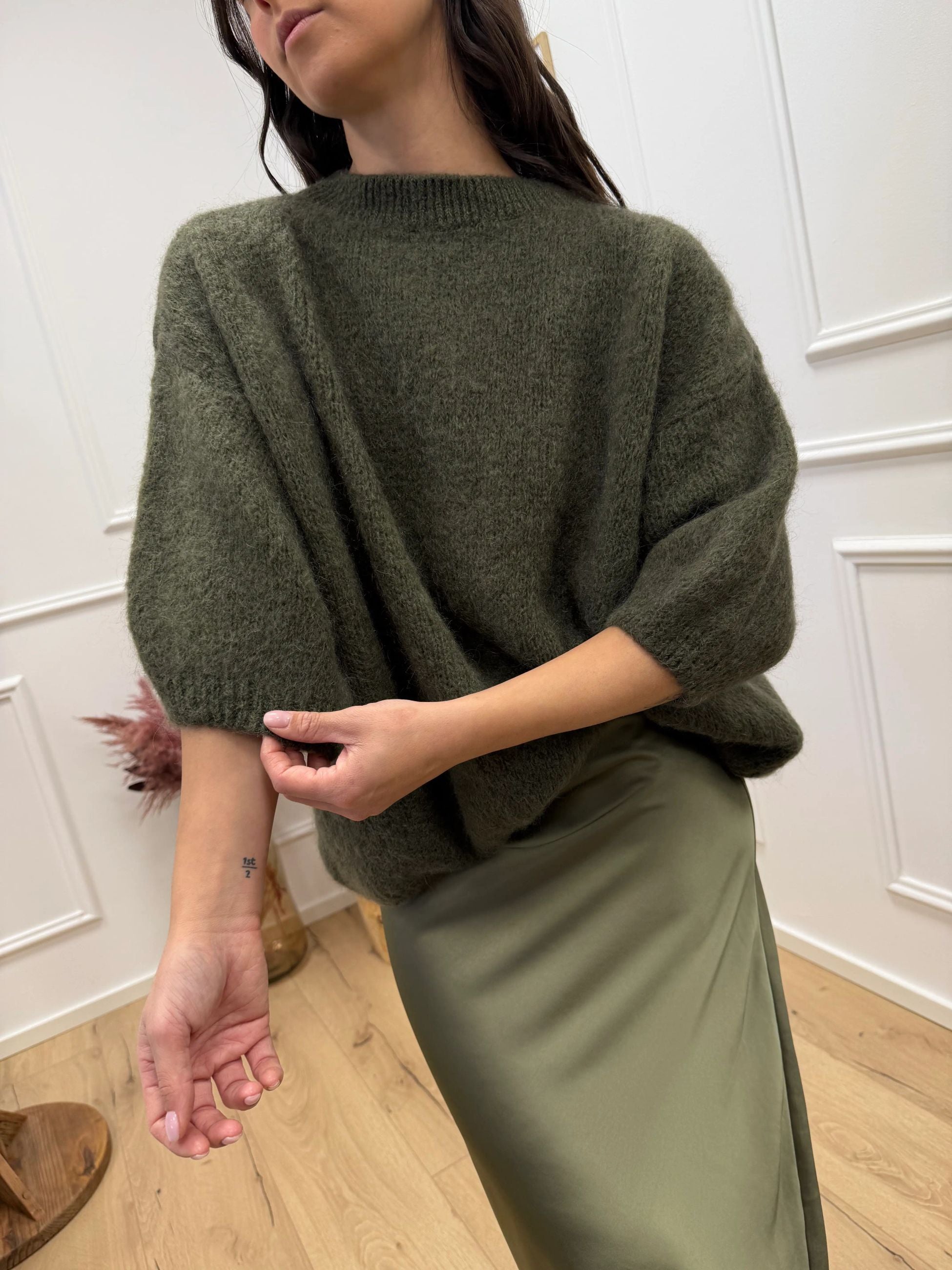 Maglia Gaia militare in mohair mezza manica - Dixie