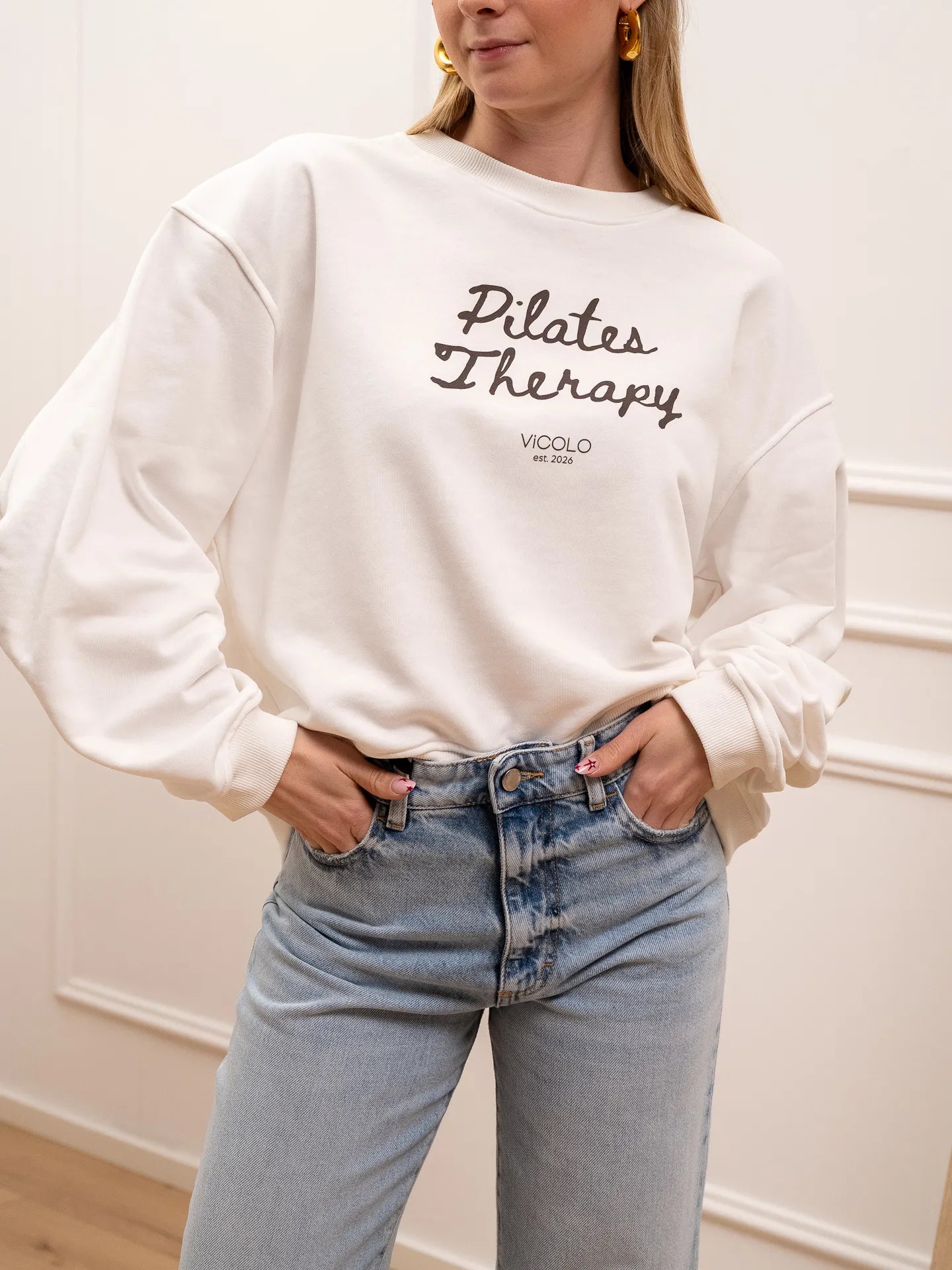 Felpa Pilates therapy bianca - Vicolo