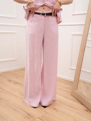 Pantaloni Adele rosa con cintura - Kontatto
