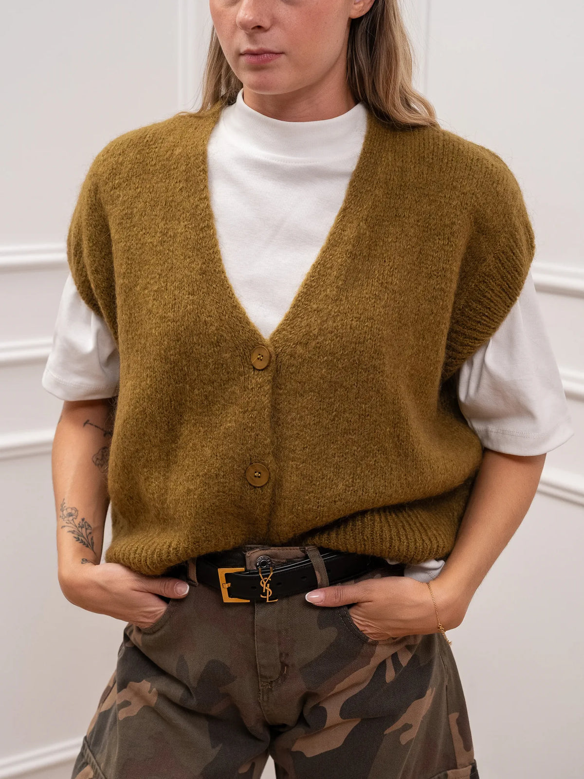 Gilet con bottoncini misto mohair - Philia Loft