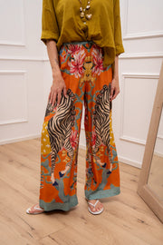 Pantaloni Zebra Garden arancio gamba larga - HaveOne