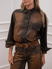 Camicia Elodie stone wash ruggine - Philia Loft
