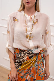 Camicia panna Zebra in lyocell - HaveOne