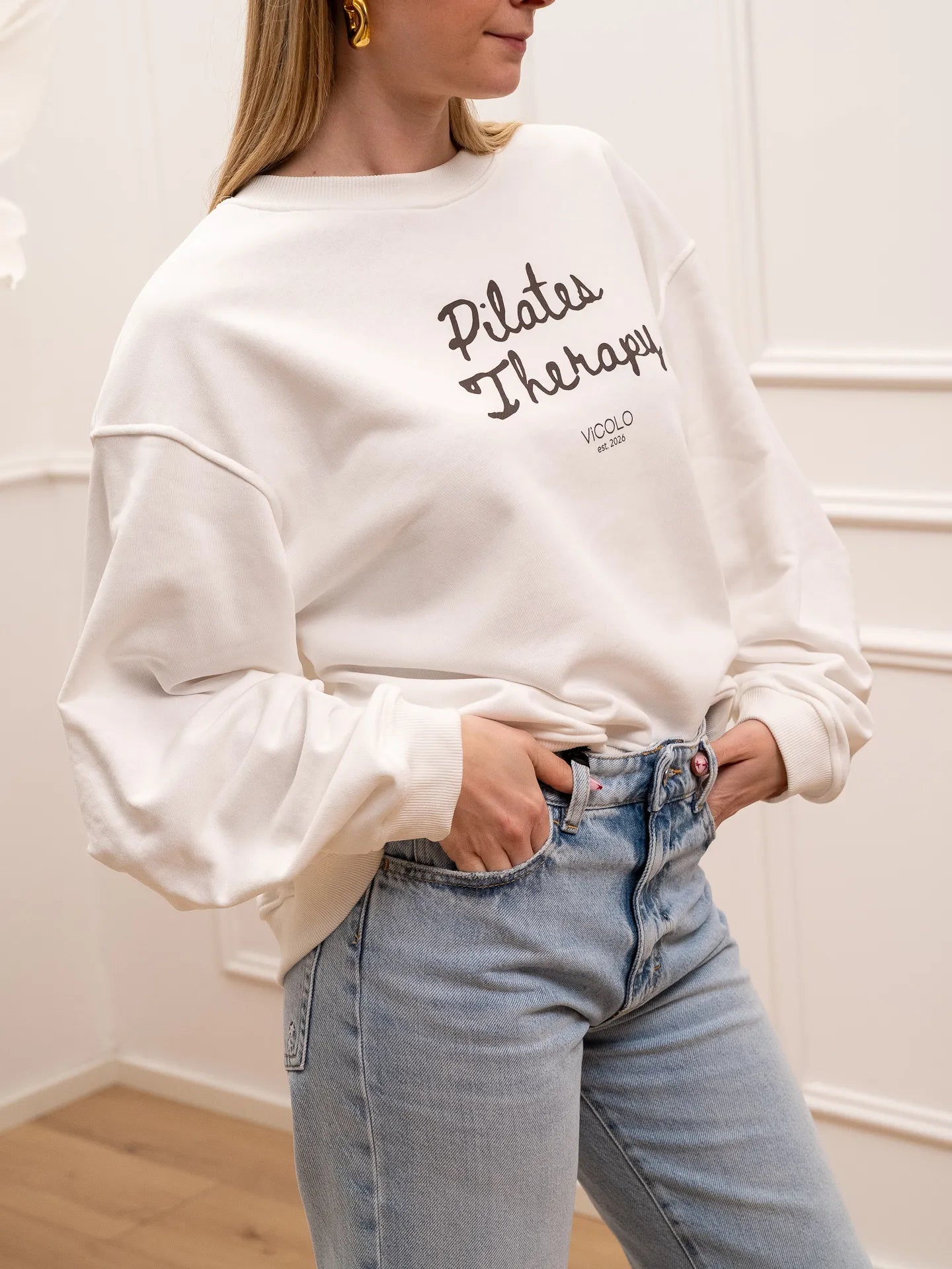 Felpa Pilates therapy bianca - Vicolo