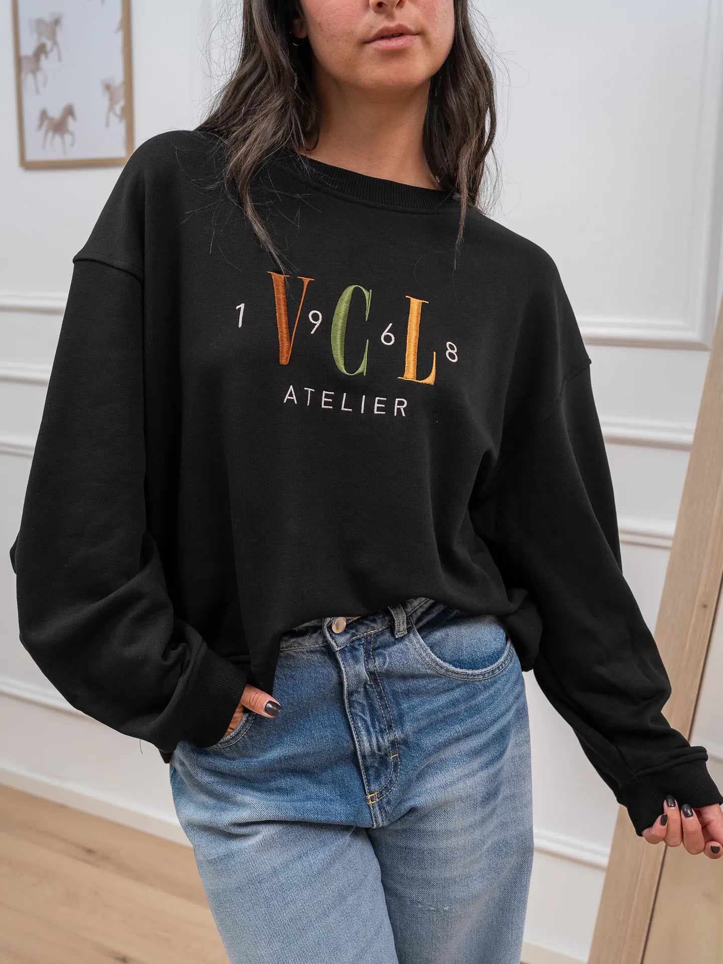 Felpa "VCL atelier" nera - Vicolo