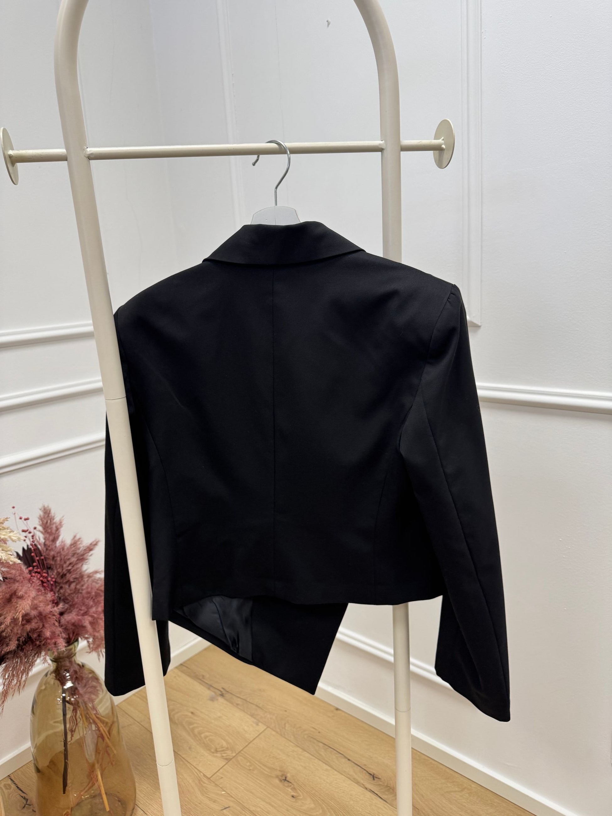 Giacca cropped nera taglio irregolare - Vicolo