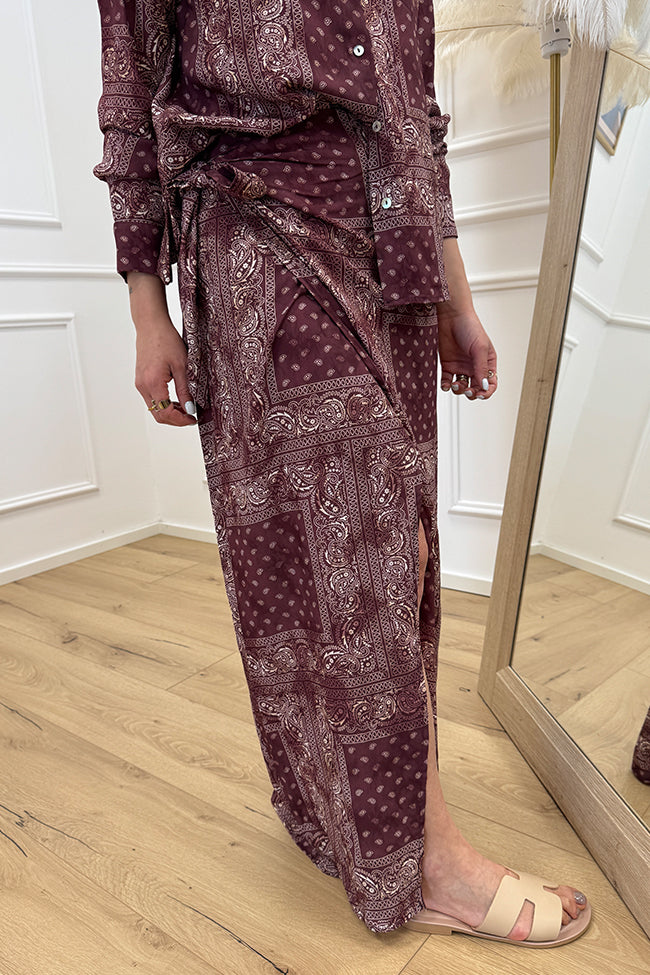 Gonna bordeaux pareo fantasia bandana - HaveOne