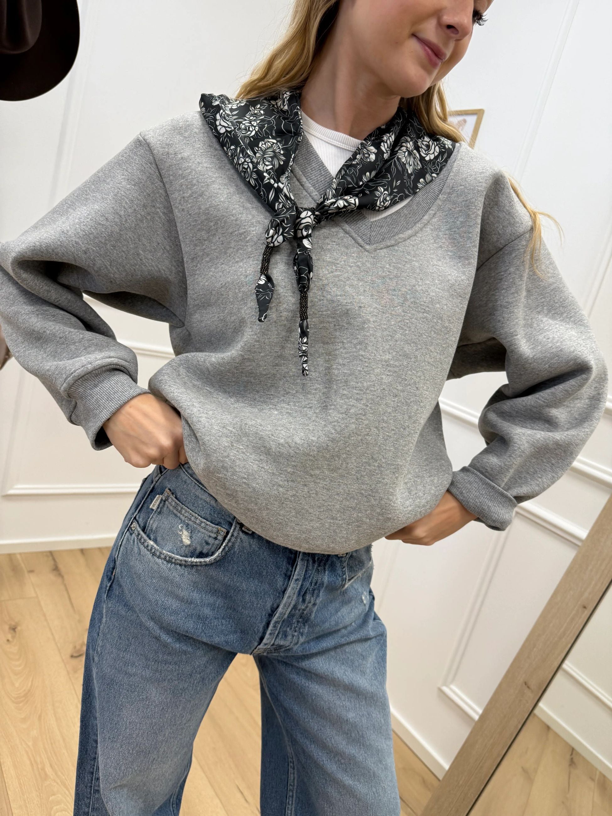 Felpa grigia con bandana - Dixie