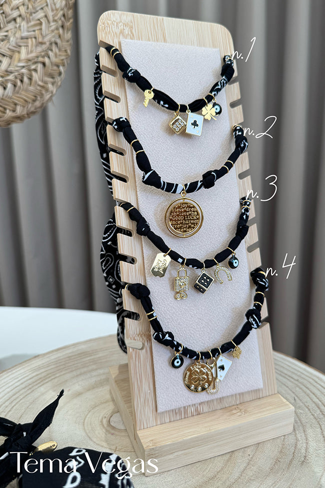 Collana bandana nera Vegas Member - Badhnati