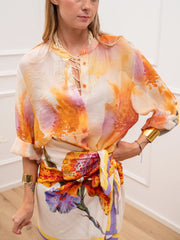 Camicia Orchidea arancio in lyocell - HaveOne
