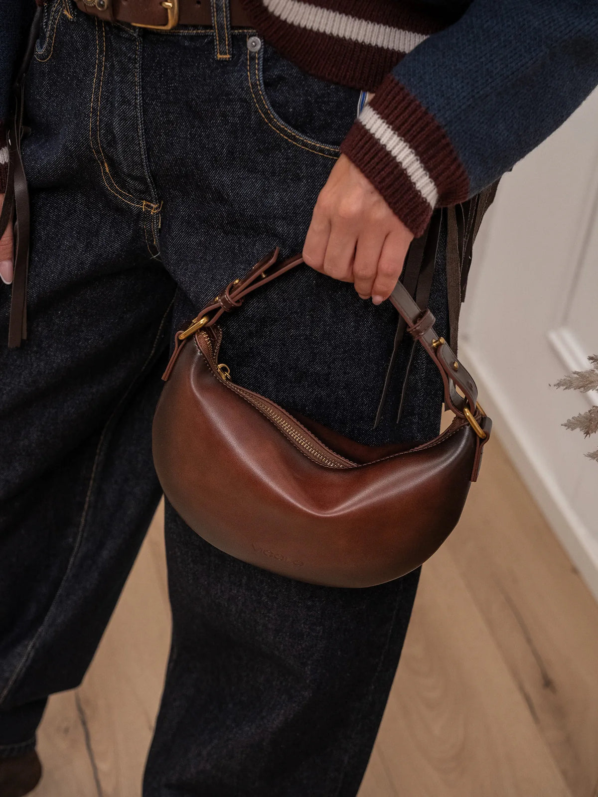 Borsa Croissant pelle vintage - Vicolo