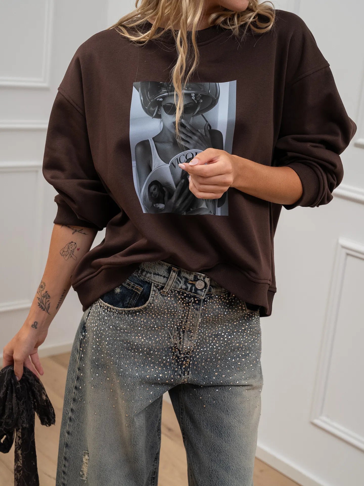 Felpa "Vanity" moro con stampa - Vicolo