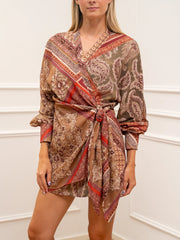 Vestito portafoglio Noa patchwork vino - Vicolo