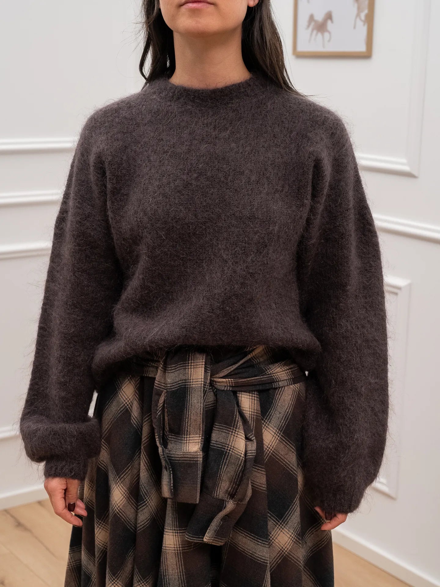 Maglia moro manica palloncino misto mohair - Tensione In