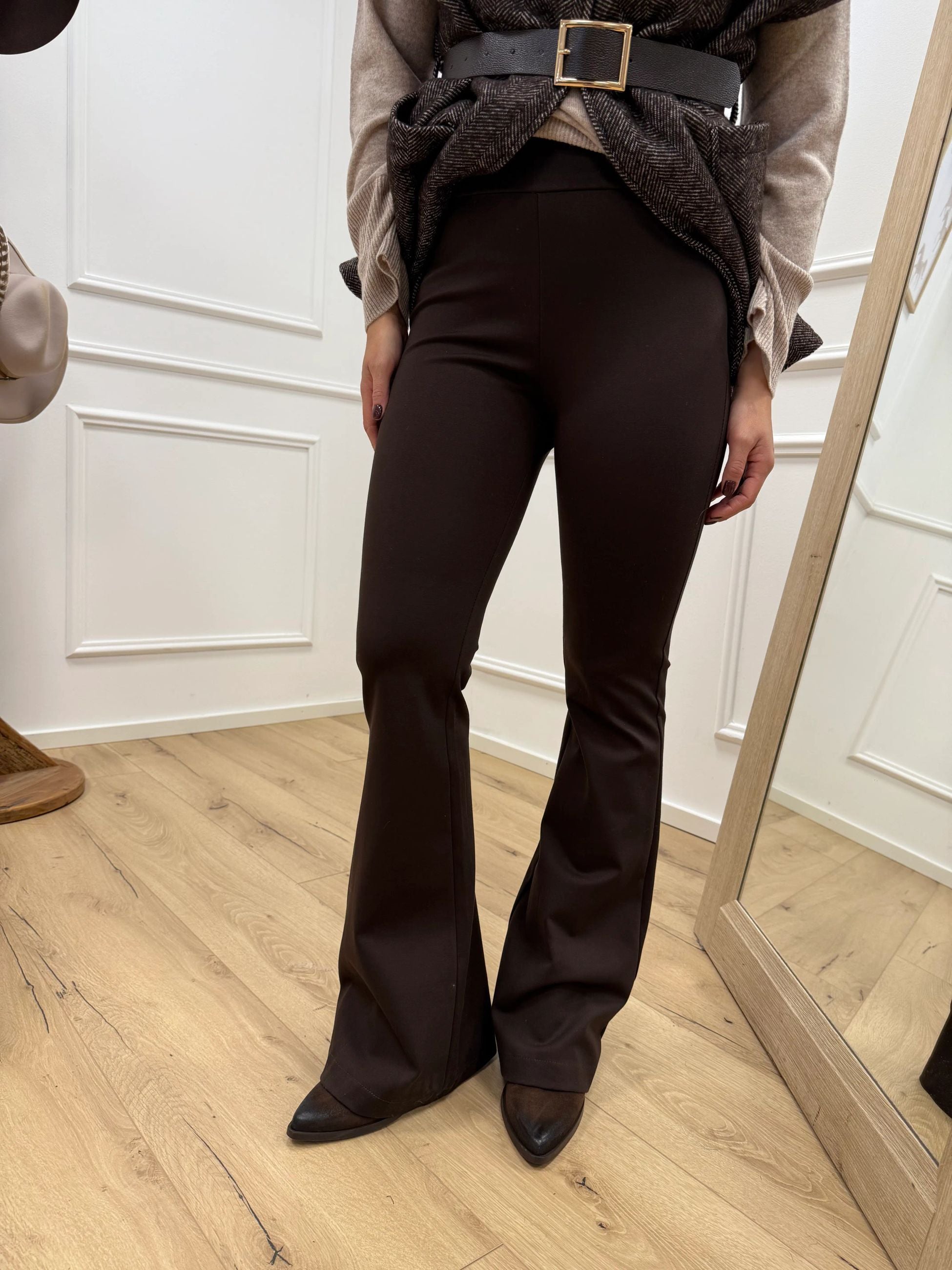 Pantaloni a zampa moro in punto milano - HaveOne