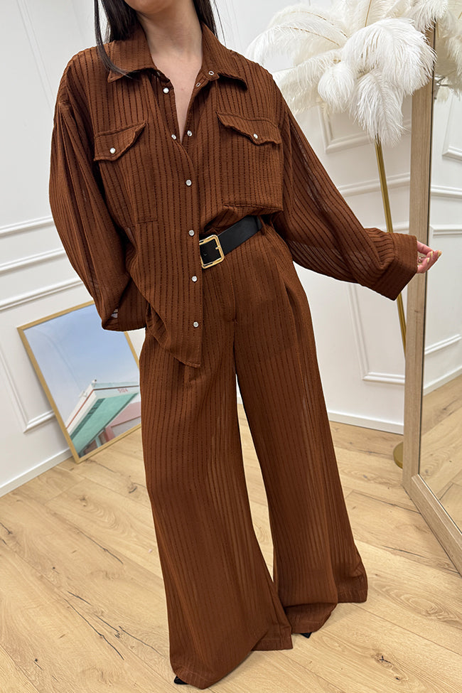 Pantaloni bruciato gessatura in rilievo - HaveOne